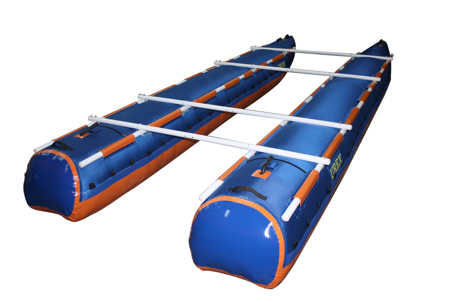 Катамаран туристический четырехместный "Турист-4К" с круглой (прямой) кормой под мотор. Двухслойный катамаран.