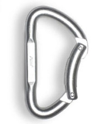 Карабин «Ринг» малый с ребрами жесткости с гнутой защелкой дюралевый трапеция ( keylock, 2200 кг)